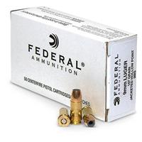 250 rounds Federal® 9mm 147 Grain JHP Ammo
