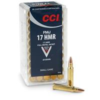 CCI, .17 HMR, FMJ, 20 Grain, 50 Rounds