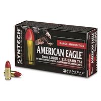 Federal American Eagle Syntech, 9mm Luger, TSJ, 115 Grain, 50 Rounds