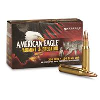 Federal American Eagle Varmint & Predator, .308 Winchester, JHP, 130 Grain, 40 Rounds