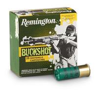 Remington, 12 Gauge, 2 3/4" Shells, 00 Buckshot, 9 Pellet, 25 Rounds