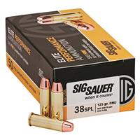 SIG SAUER Elite Performance, .38 Special, FMJ, 125 Grain, 50 Rounds