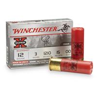 Winchester Super-X Buckshot with Buffered Shot, 12 Gauge, 3" Shell, 00 Buck, 15 Pellets, 5 Rounds