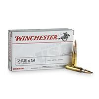 Winchester White Box, .308 (7.62x51mm), 147 Grain, FMJ, 20 Rounds