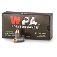 Wolf, WPA PolyFormance, .45 ACP, FMJ, 230 Grain, 100 Rounds