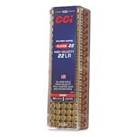 CCI Clean-22 High Velocity, .22LR, Poly-coated LRN, 40 Grain, 100 Rounds