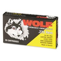 Wolf Performance, .223 Remington, FMJ, 55 Grain, Ammo, 500 Rounds