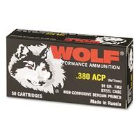 Wolf, .380 ACP, FMJ, 91 Grain, 250 Rounds
