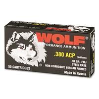 Wolf, .380 ACP, FMJ, 91 Grain, 500 Rounds