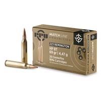 PPU Match Line, .223 Remington, HPBT, 69 Grain, 20 Rounds