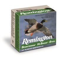 Remington Sportsman Hi-Speed Steel, 12 Gauge, 2 3/4" Shot Shells, 1 1/8 oz., 250 Rounds