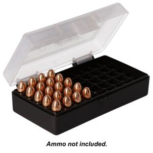 Cabela's Pistol Caliber-Specific Ammo Box - Black Ammo Box with Clear Lid - .40 S&W/.45 ACP - 50 Rounds