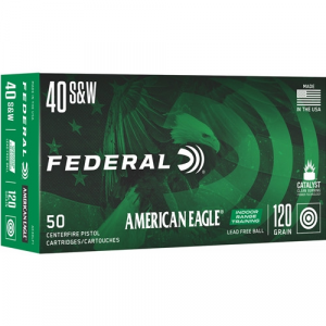 Federal American Eagle IRT Lead Free Handgun Ammunition .40 S&W 120gr FMJ 50/ct