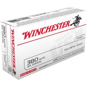 Winchester Usa White Box Ammo 380 Auto 95gr Fmj - 380 Auto 95gr Full Metal Jacket 50/Box