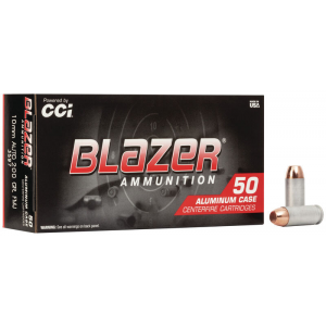CCI Blazer Aluminum Handgun Ammunition 10mm Auto 200 gr FMJ 1050 fps 50/box