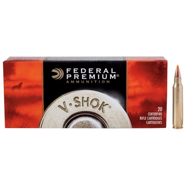 Federal Premium V-Shok Varmint Centerfire Rifle Ammo - .223 Remington - 55 grain - 20 Rounds