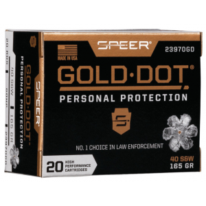 Speer Gold Dot Handgun Ammunition .40 S&W 165 gr HP 1150 fps 20/ct