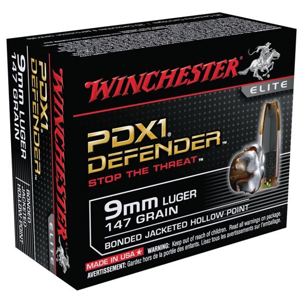 Winchester PDX1 Centerfire Bonded Handgun Ammo - 9mm+P - 124 Grain