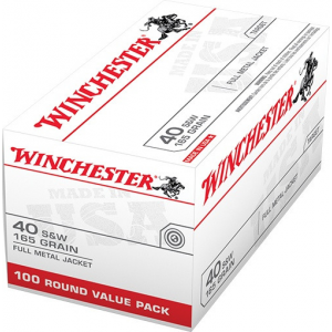 Winchester USA Handgun Ammunition .40 S&W 165 gr FMJ 100/ct