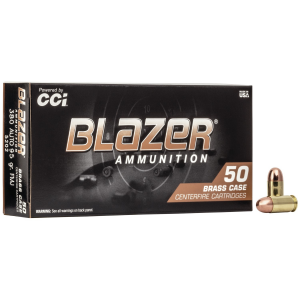 CCI Blazer Brass Handgun Ammunition .380 ACP 95 gr FMJ 945 fps 50/ct