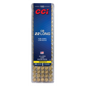 CCI CB Long Rimfire Ammunition .22 Long 29 gr LRN 710 fps 100/ct