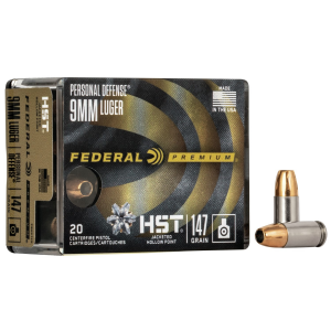 Federal Premium Personal Defense HST Handgun Ammunition 9mm Luger 147gr HST JHP 20/ct