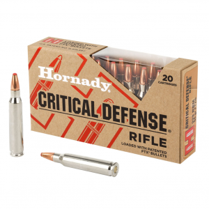 HORNADY Critical Defense Ammo 223 Remington 55gr FTX 20/Box Rifle Ammo (80270)