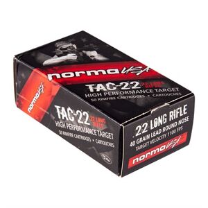 Norma Tac-22 22 Long Rifle Ammo - 22 Long Rifle 40gr Lead Round Nose 50/Box