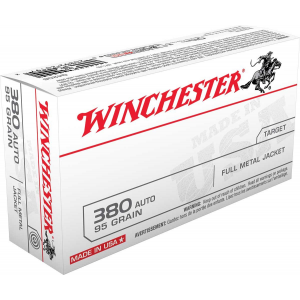 Winchester USA Handgun Ammunition .380 ACP 95 gr FMJ 50/box
