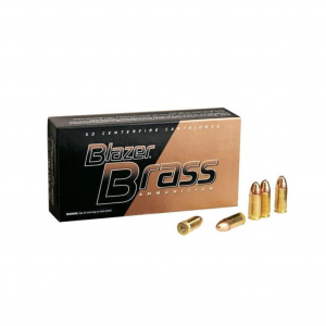 CCI Blazer Brass 9mm 115 Grain FMJ Ammo, 50 Round Box (5200)