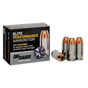 Sig Sauer Elite Performance Pistol Ammunition .40 S&W 165 gr Elite V-Crown JHP Box 20