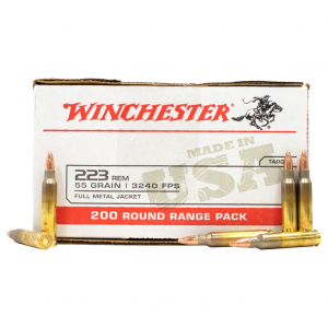 WINCHESTER AMMO USA 223 Rem 55Gr Full Metal Jacket 200 Bx/4 Cs Range Pack Rifle Ammo (W223200)