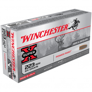 WINCHESTER Super-X 223 Rem 64Gr PP 20rd Box Rifle Bullets (X223R2)