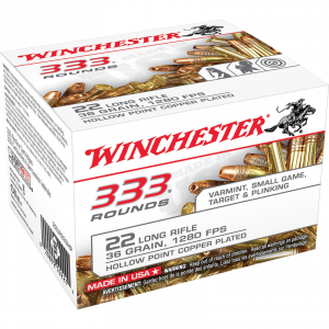 Winchester .22 LR Bulk Pack Rimfire Ammunition .22 LR 36 gr CPHP 333/box