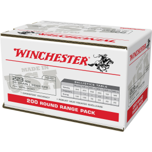 Winchester USA Lake City Rifle Ammunition .223 Rem 55gr FMJ 3240 fps 200/ct