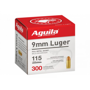 Aguila Handgun Ammuntion 9mm Luger 115 gr FMJ 1150 fps 300/ct