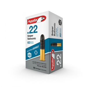 Aguila Sniper Subsonic Rimfire Ammuntion .22 LR 60 gr 950 fps 50/ct