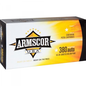Armscor Handgun Ammunition .380 ACP 95 gr JHP 20/ct