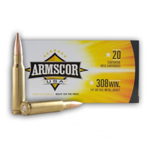 Armscor Rifle Ammunition .308 Win 147gr FMJ 2700 fps 20/ct