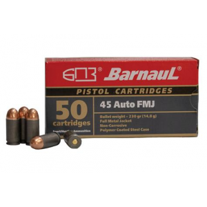 Barnual Polycoated Steel Case Rifle Ammunition .45 ACP 230 gr FMJ 935 fps 500/ct (Case)