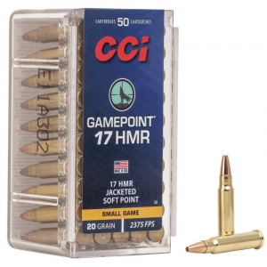CCI .17 HMR GamePoint Rimfire Ammunition .17 HMR 20 gr JSP 2375 fps 50/ct
