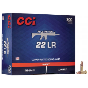 CCI AR Tactical Rimfire Ammuniton .22 LR 40 gr CPRN 1200 fps 300/ct
