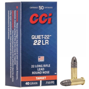 CCI Quiet-22 Rimfire Ammunition .22 LR 40 gr LRN 710 fps 50/ct