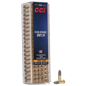 CCI Sub Sonic HP Rimfire Ammunition .22 LR 40 gr HP 1050 fps 100/ct