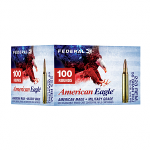FEDERAL American Eagle .223 Rem 55Gr FMJ 100rd Box Rifle Ammo (AE223BLF)