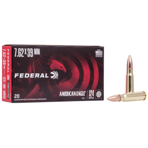 Federal American Eagle Rifle Ammunition 7.62x39 124 gr FMJ 2350 fps - 20/box