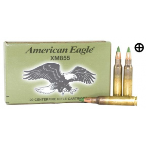 Federal American Eagle Rifle Ammunition Nato 5.56 62 gr Green Tip 20 Box