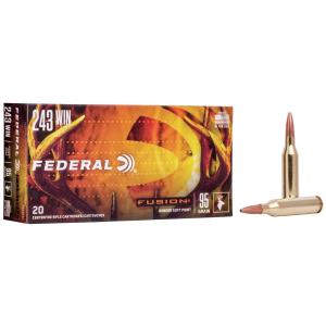 Federal Fusion Rifle Ammunition .243 Win 95 gr BTSP 2980 fps - 20/box