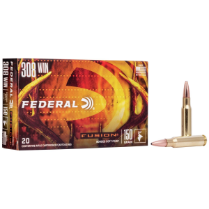 Federal Fusion Rifle Ammunition .308 Win 150 gr BTSP 2390 fps - 20/box