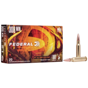 Federal Fusion Rifle Ammunition .308 Win 180 gr BTSP 2600 fps - 20/box